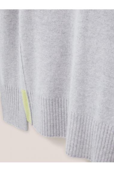 White Stuff CORA CREW NECK CASHMERE JUMPER 439899 in MID GREY