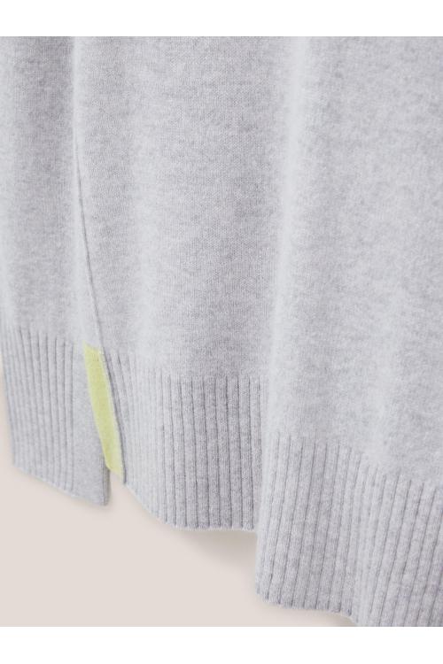 White Stuff CORA CREW NECK CASHMERE JUMPER 439899 in MID GREY