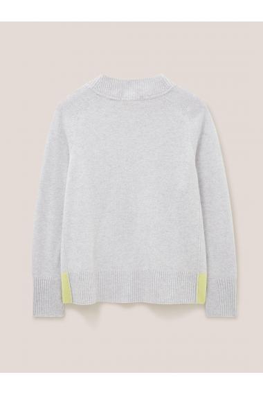 White Stuff CORA CREW NECK CASHMERE JUMPER 439899 in MID GREY