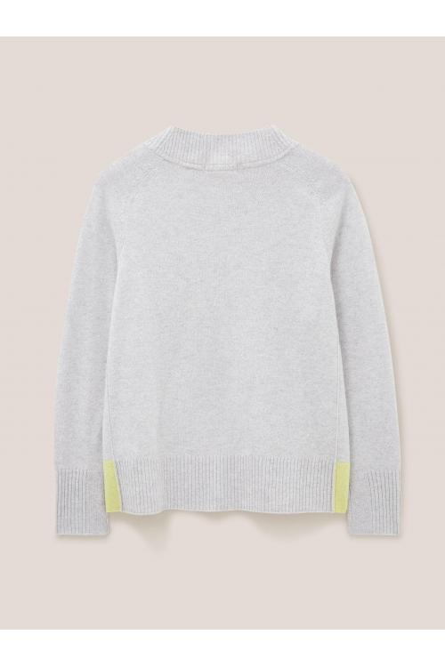 White Stuff CORA CREW NECK CASHMERE JUMPER 439899 in MID GREY