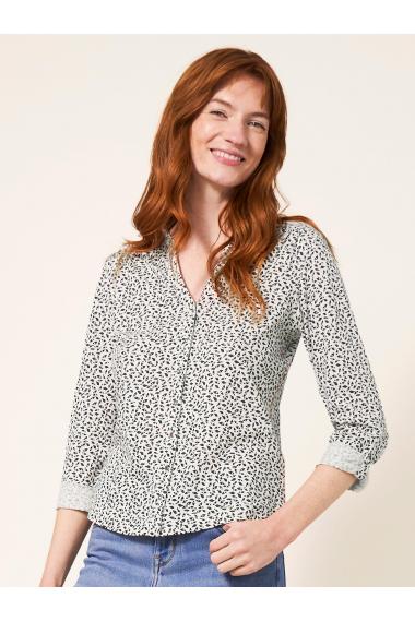 White Stuff ANNIE JERSEY SHIRT 439572 in IVORY MULTI