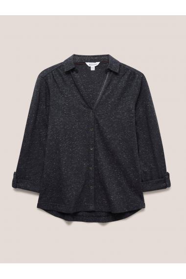 White Stuff ANNIE SPARKLE JERSEY SHIRT 439910 in CHARCOAL GREY