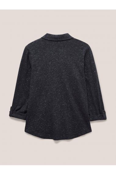 White Stuff ANNIE SPARKLE JERSEY SHIRT 439910 in CHARCOAL GREY