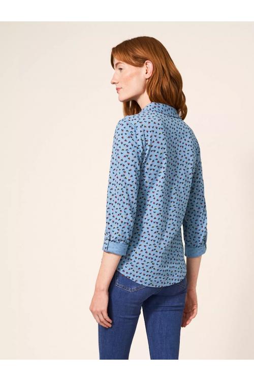 White Stuff ANNIE JERSEY SHIRT 439572 in TEAL MULTI