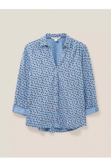 White Stuff ANNIE JERSEY SHIRT 439572 in TEAL MULTI