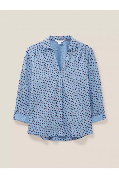 White Stuff ANNIE JERSEY SHIRT 439572 in TEAL MULTI