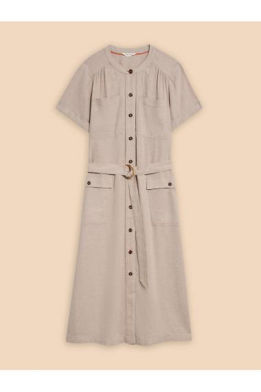 White Stuff Hazel Linen Blend Shirt Dress