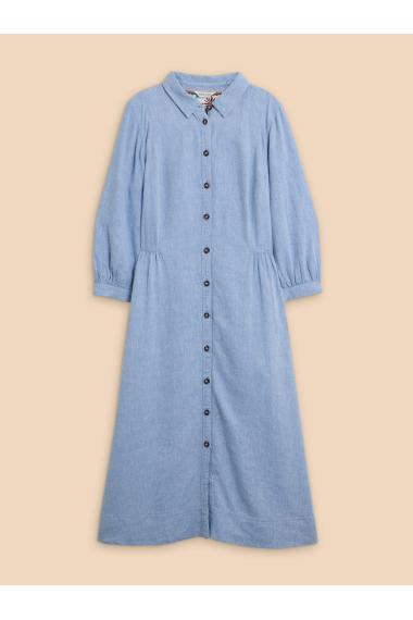 White Stuff Hayden Linen Blend Shirt Dress