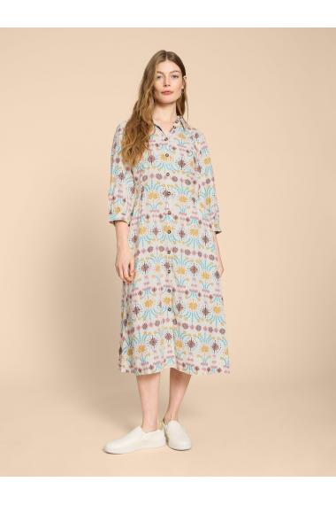 White Stuff Hayden Linen Blend Shirt Dress