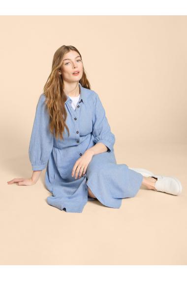 White Stuff Hayden Linen Blend Shirt Dress