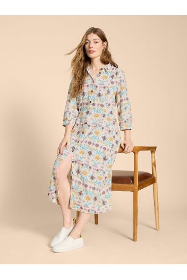 White Stuff Hayden Linen Blend Shirt Dress