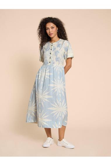 White Stuff Pip Linen Blend Midi Dress