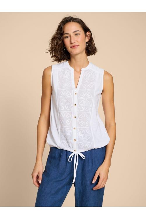 White Stuff TULIP JERSEY SLEEVELESS SHIRT