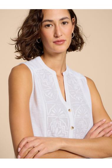 White Stuff TULIP JERSEY SLEEVELESS SHIRT