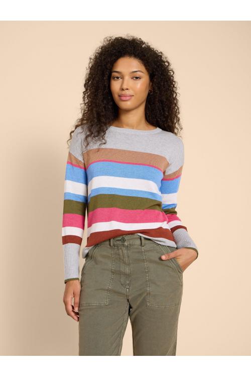 White Stuff OLIVE STRIPE JUMPER