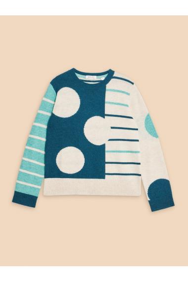 White Stuff JADE SPOT AND STRIPE JUMPER