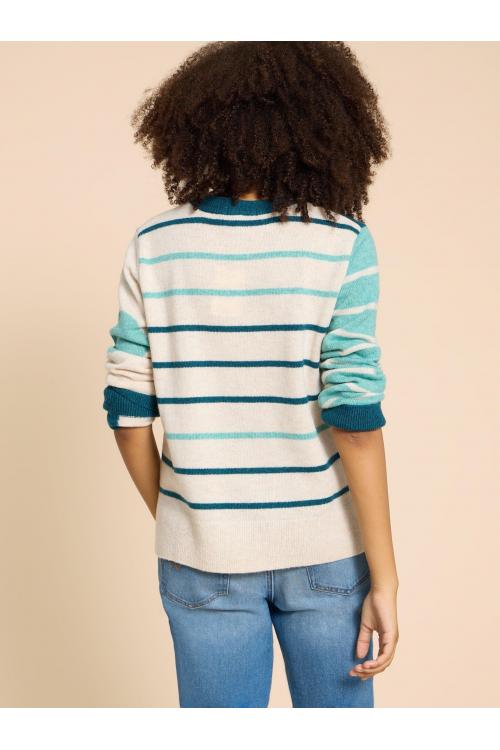 White Stuff JADE SPOT AND STRIPE JUMPER