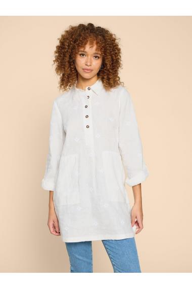 White Stuff Evelyn Embroidered Linen Tunic