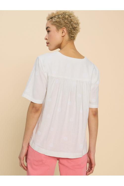 White Stuff Elodie Linen Blend Top