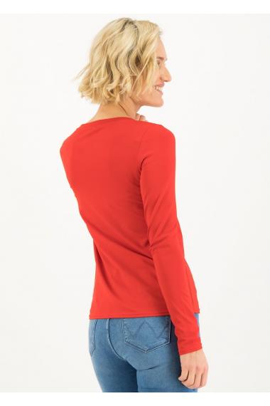 Blutsgeschwister logo round neck langarm welle in just me in red Gr. XS