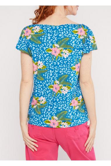 Blutsgeschwister Ärmelloses- Shirt Frilly Crew in Color tropical hibiscus leo, Gr.S