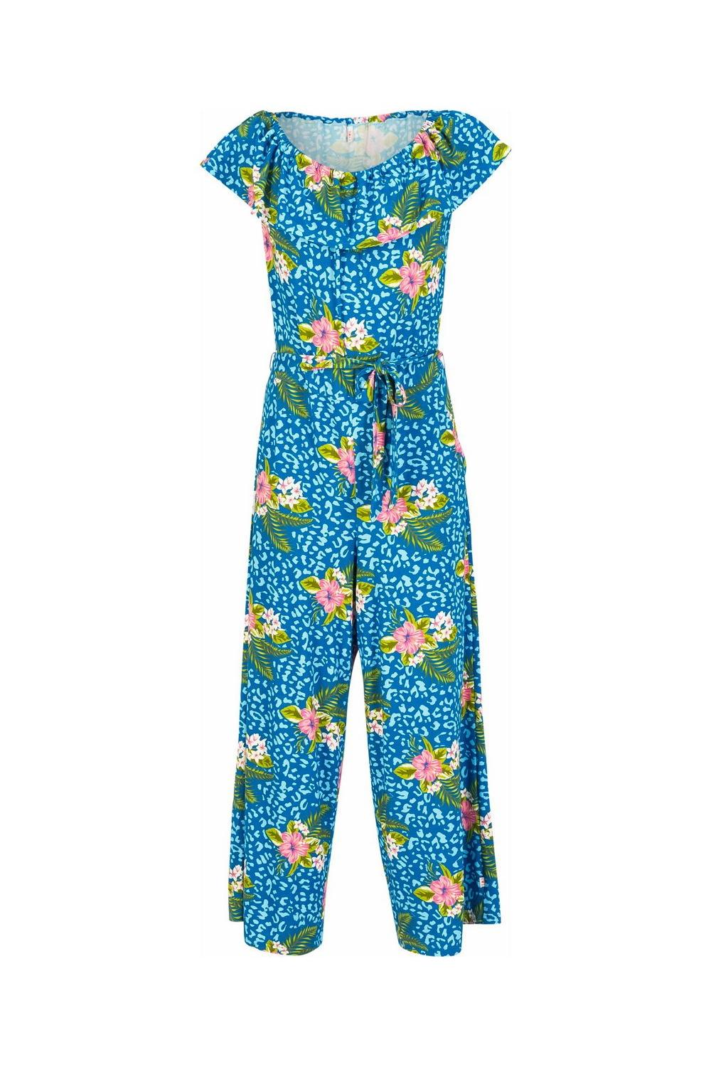 Blutsgeschwister Jumpsuite Hula Moo Moo in Color tropical hibiscus leo, Gr.S