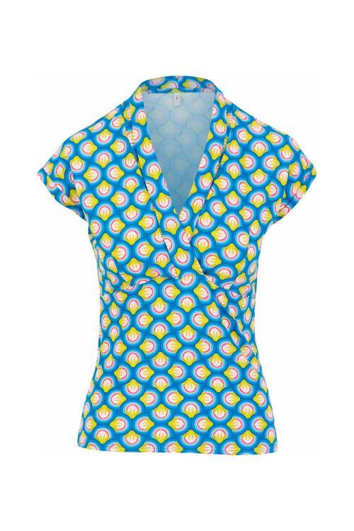 Blutsgeschwister Kurzarm Shirt Mon Cher Cache-Cœur in Color greek summer, Gr.S