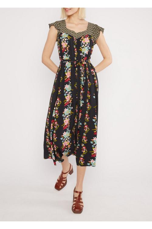 Blutsgeschwister Maxi-Kleid Hello Again in Color happy flower dance, Gr.S