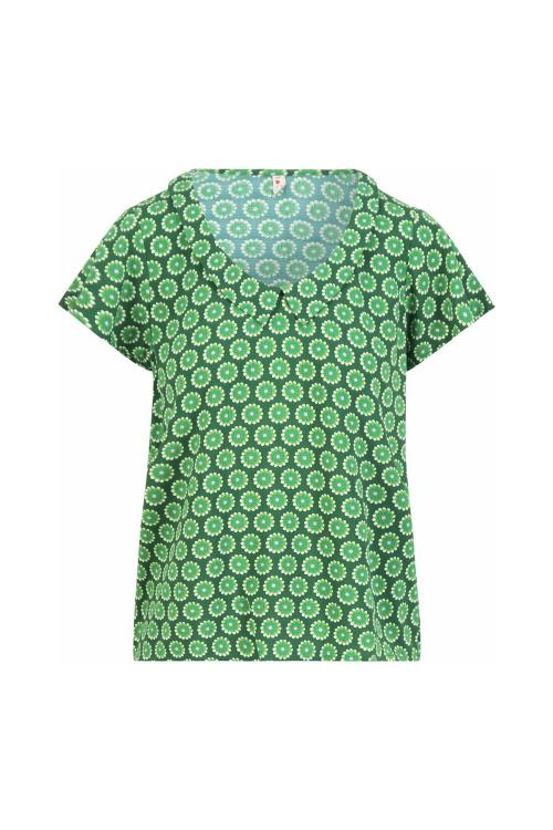 Blutsgeschwister Kurzarm- Bluse Feed the Birds in Color lively cute flower, Gr.S