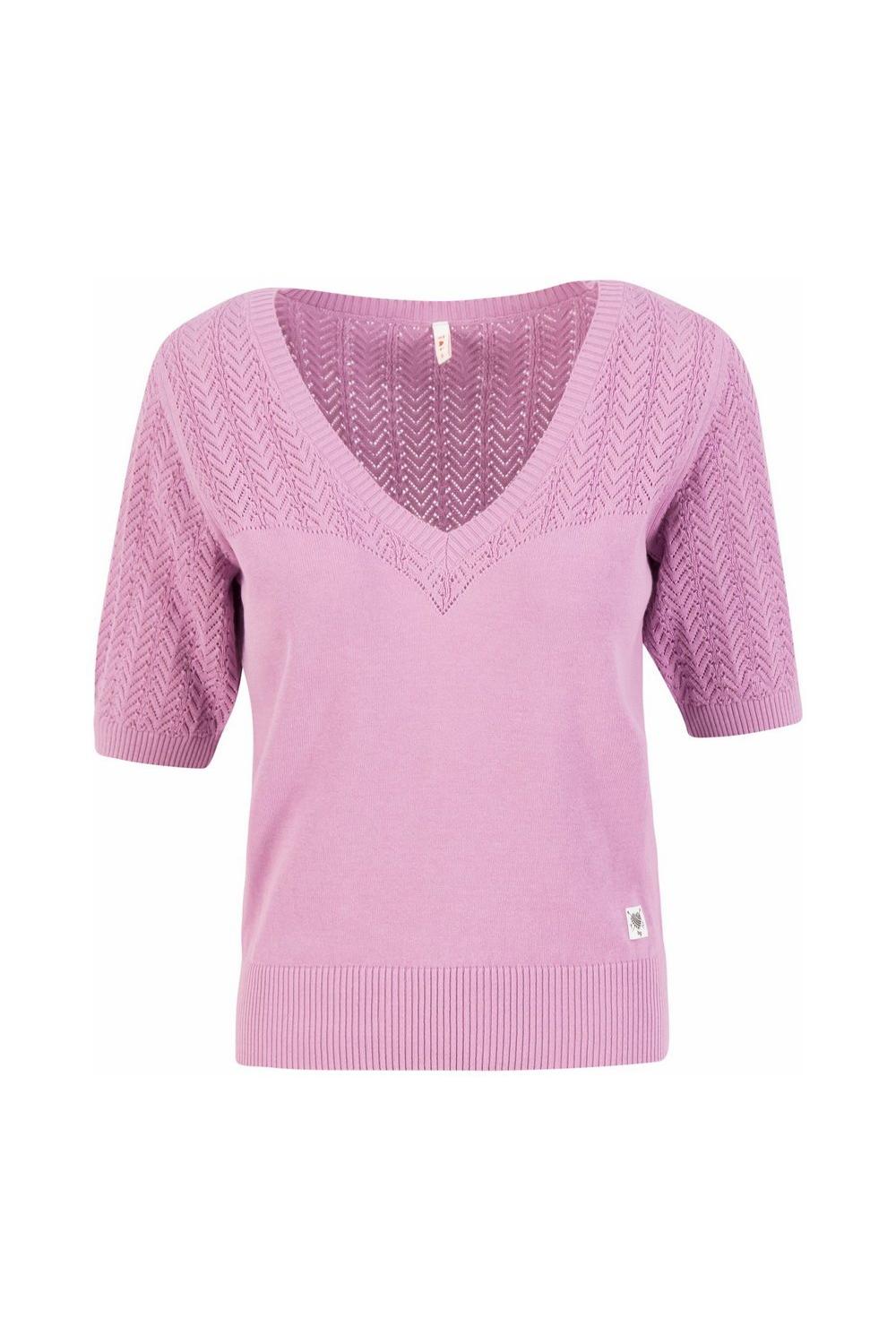 Blutsgeschwister Kurzarm Shirt Pretty Preppy in Color traditional lilac knit, Gr.S