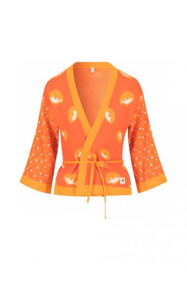 Blutsgeschwister Zipper/ Cardigan Mingle Mangle in Color artistic orange blossom, Gr.S