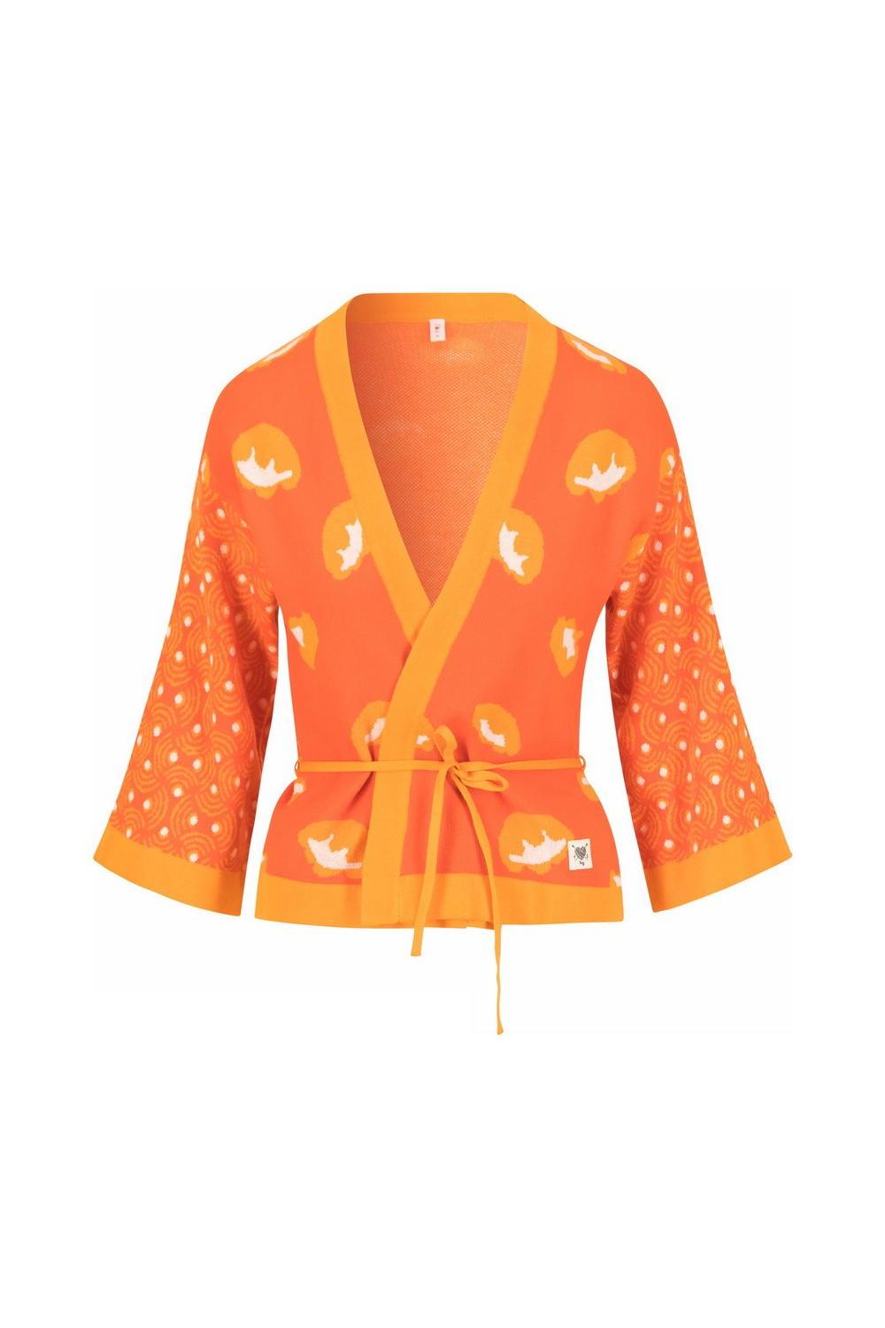 Blutsgeschwister Zipper/ Cardigan Mingle Mangle in Color artistic orange blossom, Gr.S