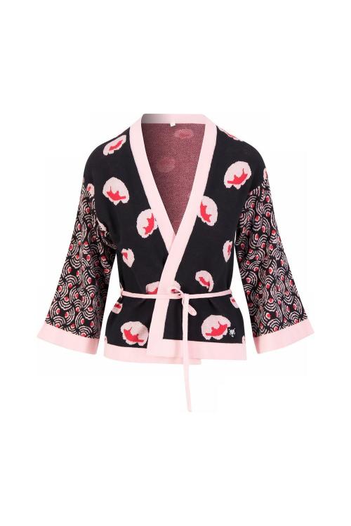 Blutsgeschwister Zipper/ Cardigan Mingle Mangle in Color artistic pink blossom, Gr.S