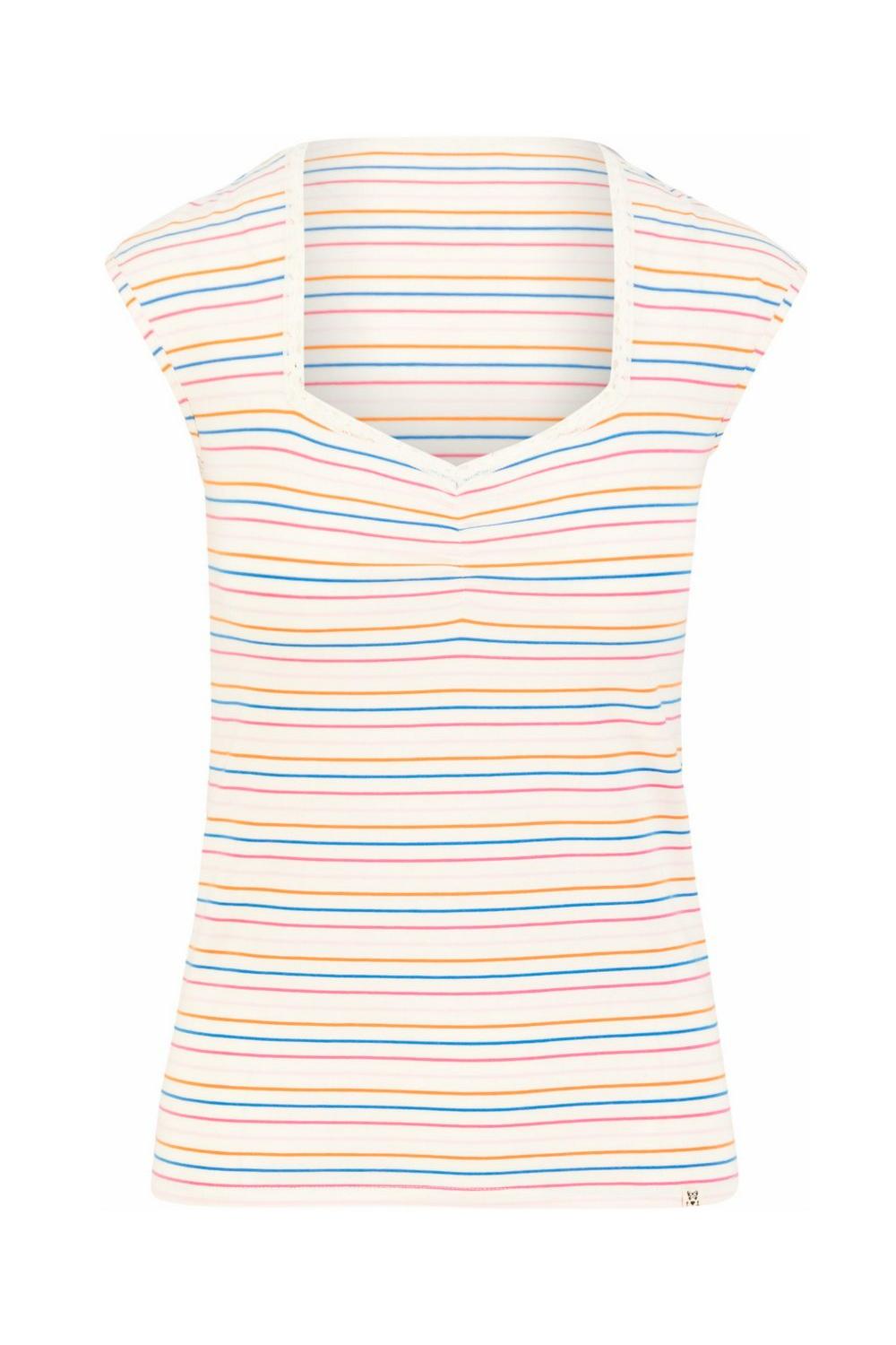 Blutsgeschwister Ärmelloses- Shirt Let Romance  Rule in Color petite rainbow stripes, Gr.S