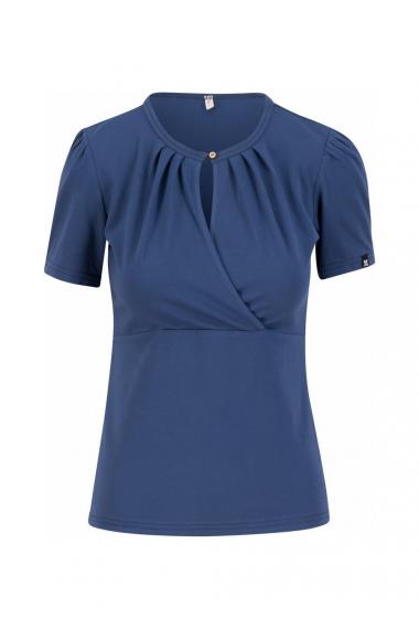 Blutsgeschwister Kurzarm Shirt Criss Cross Cœur in Color champions blue, Gr.S