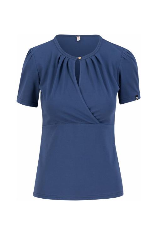 Blutsgeschwister Kurzarm Shirt Criss Cross Cœur in Color champions blue, Gr.S