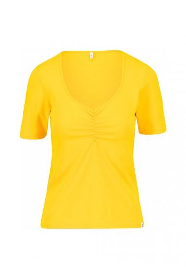 Blutsgeschwister Kurzarm Shirt Balconnet Féminin in Color keep playing yellow, Gr.S