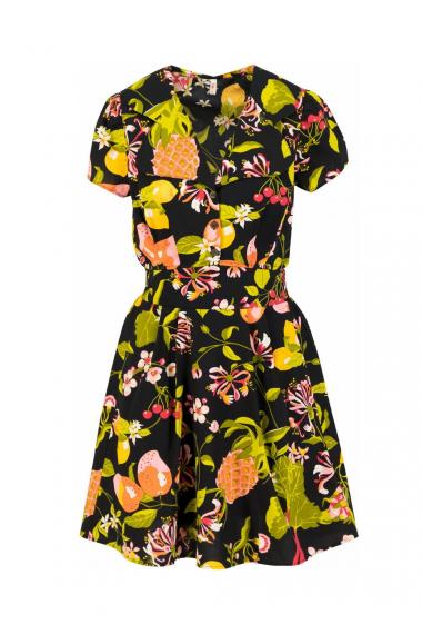 Blutsgeschwister Midi- Kleid Flapper Romance in Color tutti frutti salad, Gr.S