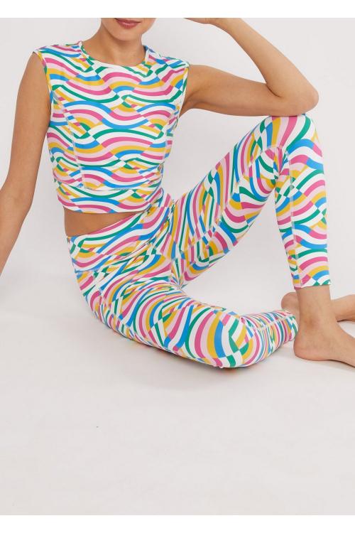 Blutsgeschwister Leggings Ohmm Legs in Color happy rainbow waves, Gr.S