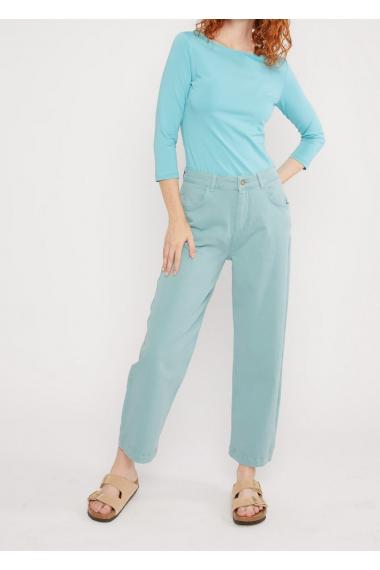 Blutsgeschwister Maxi- Hose High Waist Olotte Remade in Color cute pastel petrol, Gr.27