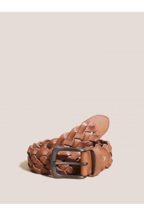 White Stuff Weave Leather Belt in MID TAN Art. WS437576