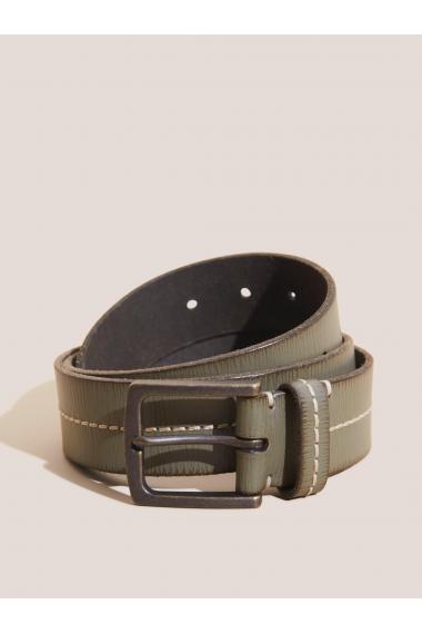 White Stuff Leather Stitch Belt in KHAKI GRN Art. WS437577