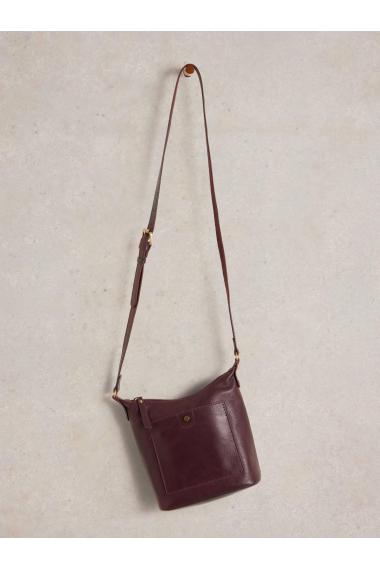 White Stuff Mini Fern Leather Crossbody in DK PLUM Art. WS438797