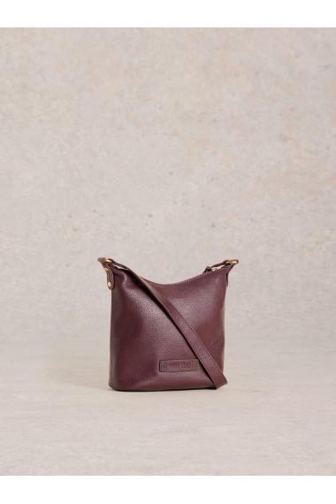 White Stuff Mini Fern Leather Crossbody in DK PLUM Art. WS438797