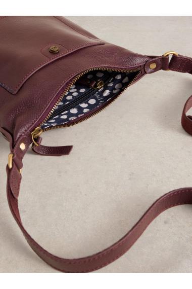 White Stuff Mini Fern Leather Crossbody in DK PLUM Art. WS438797