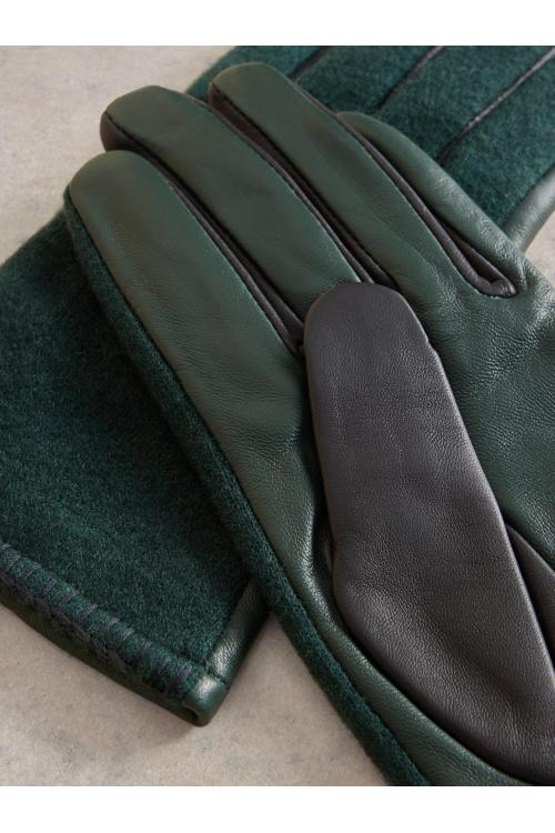 White Stuff Lucie Leather Glove in DK GREEN Art. WS439306