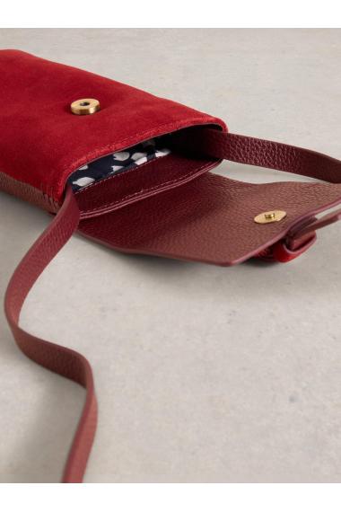 White Stuff WSClara Buckle Suede Phone Bag in BRT RED Art. WS439442