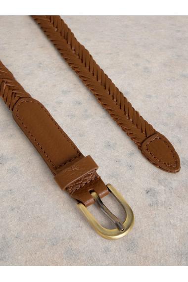 White Stuff Plaited Leather Skinny Belt in MID TAN Art. WS439675