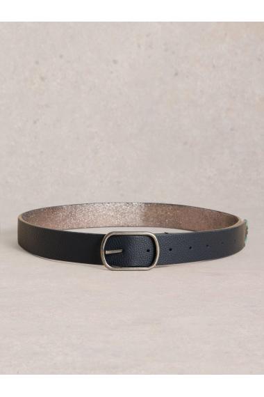 White Stuff Reversible Leather Belt in PEWTER MET Art. WS440903