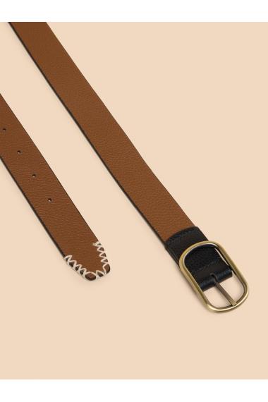 White Stuff Reversible Leather Belt in PURE BLK Art. WS440903